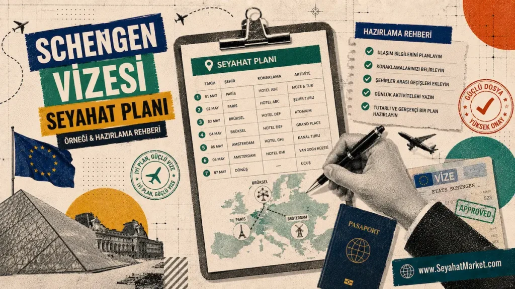 Schengen Vizesi Seyahat Planı Örneği: Nasıl Hazırlanır? 4 Schengen vizesi için örnek İngilizce seyahat planı ve itinerary tablosu