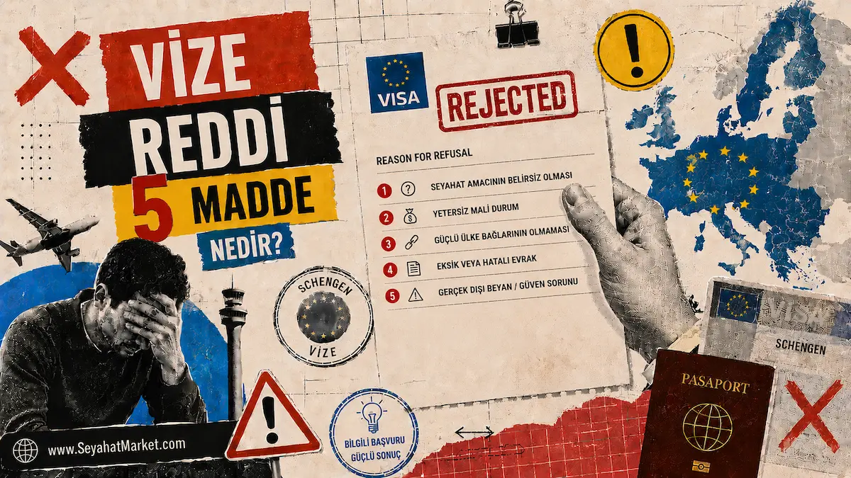 Vize memurunun şüphesini gidermek için dosyaya eklenmiş etkinlik biletleri ve gezi rotası
