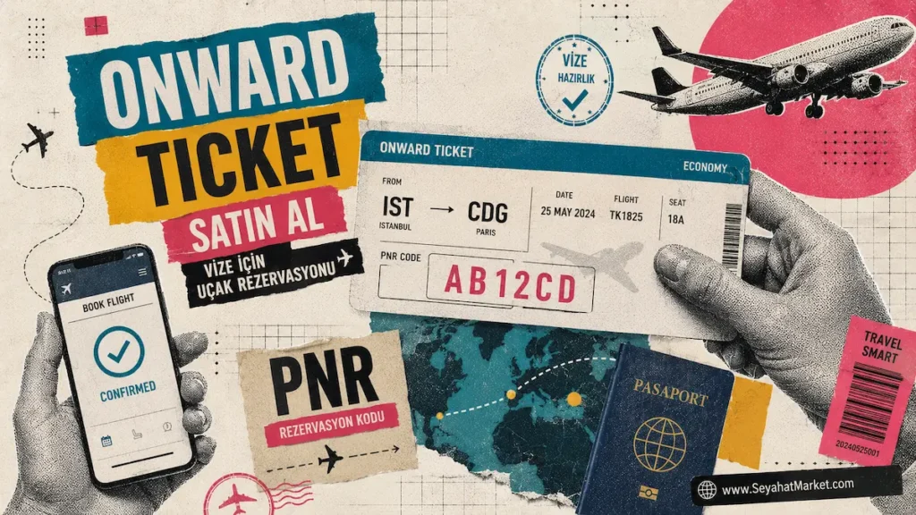 Onward Ticket Satın Al – Vize İçin 24 Saat Geçerli Uçuş Rezervasyonu 3 Onward ticket vize için uçak rezervasyonu belgesi örneği PNR kodu doğrulanabilir