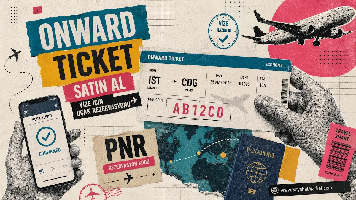 Onward ticket vize için uçak rezervasyonu belgesi örneği PNR kodu doğrulanabilir