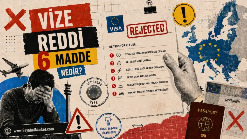 Vize Reddi 6 Madde Nedir? 2026 Rehberi ve Çözüm Yolları 3 Vize reddi 6. madde gerekçesini açıklayan konsolosluk ret mektubu ve çözüm evrakları