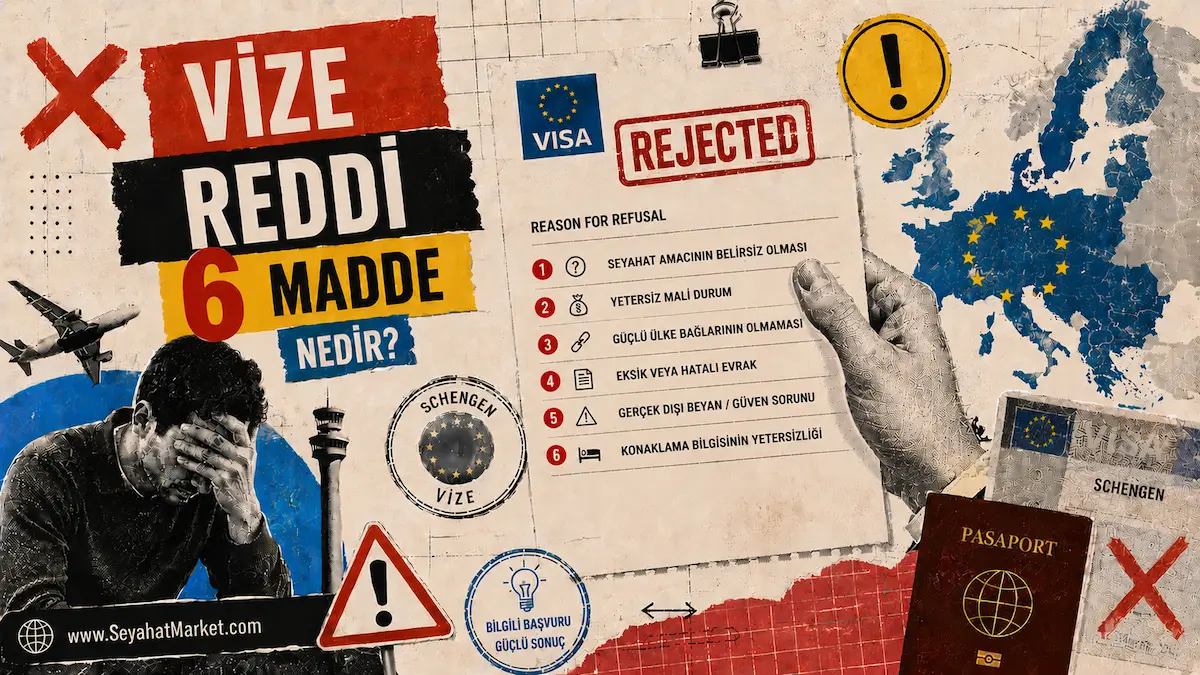 Vize reddi 6. madde gerekçesini açıklayan konsolosluk ret mektubu ve çözüm evrakları