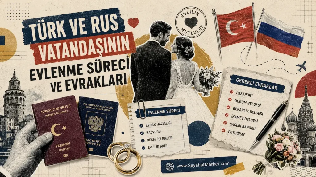 Türk vatandaşı ve Rus vatandaşının evlenme süreci gerekli evraklar listesi uluslararası nikah işlemleri