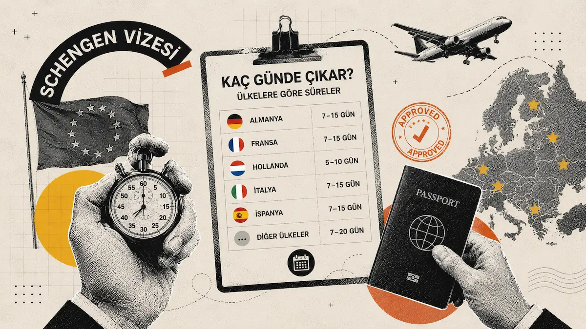 Schengen vizesi kaç günde çıkar ve ülkelere göre vize işlem süresi karşılaştırması